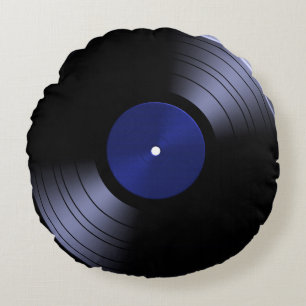 les années 70 album Vinyl Round Coussin