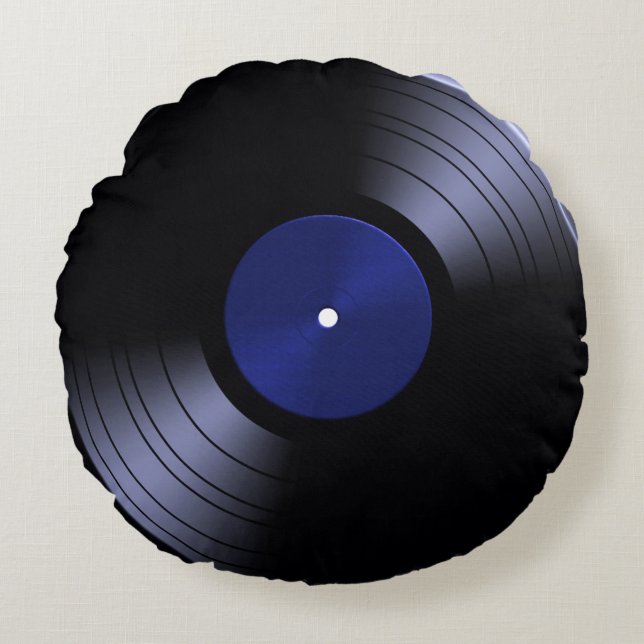 les années 70 album Vinyl Round Coussin (Devant)