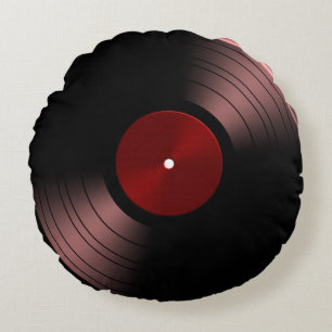 les années 70 album Vinyl Round Coussin