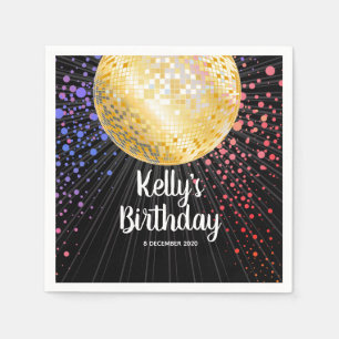 les années 70, boule disco, serviettes en papier