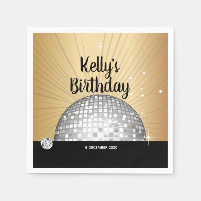 les années 70, boule disco, serviettes en papier d (Devant)