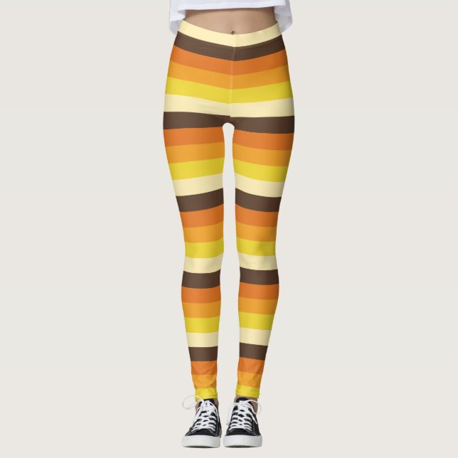 les années 70 Leggings Motifs en couleurs rayées r (Devant)