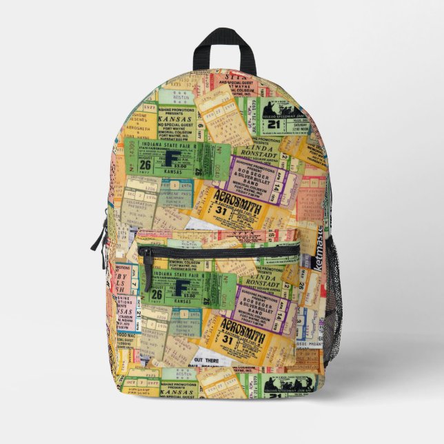 les années 70 Musique Concert Billets sac à dos (Recto)