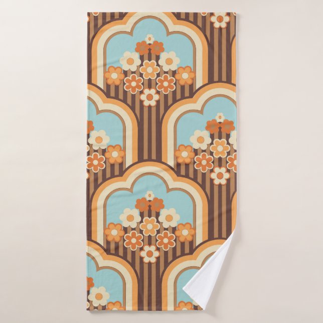 les années 70 papier peint design transparent, fle (Serviette de bain)