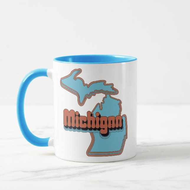 les années 70 Retro Michigan Vintage Coffee Mug (Gauche)