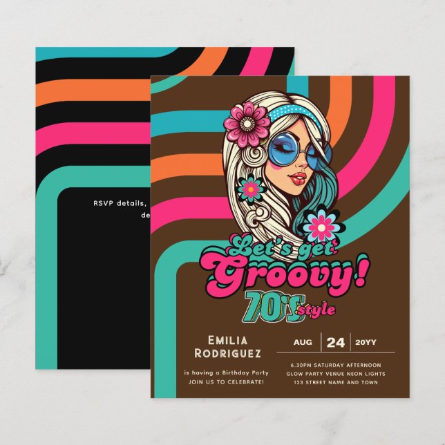 les années 70 soirée d'anniversaire Boogie Retro D (Devant / Derrière)
