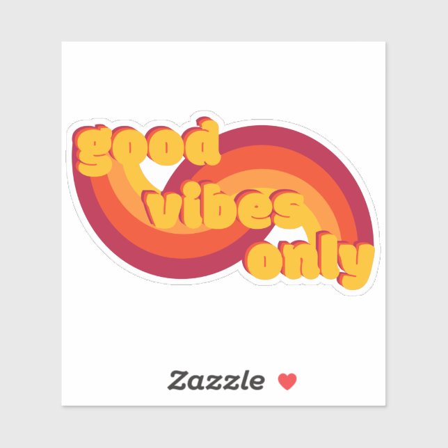 les années 70 Sticker Good Vibes Inspiré (Feuille)