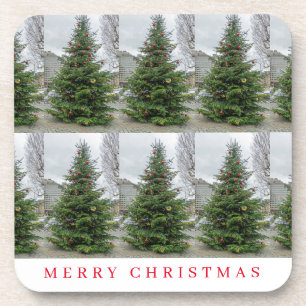 Les arbres de Noël vue dessous de verre
