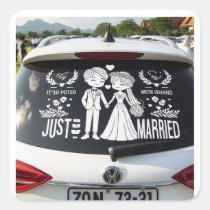 Les autocollants "Just Married" de voiture pour le