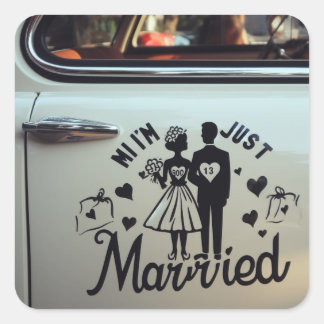 Les autocollants "Just Married" de voiture pour le