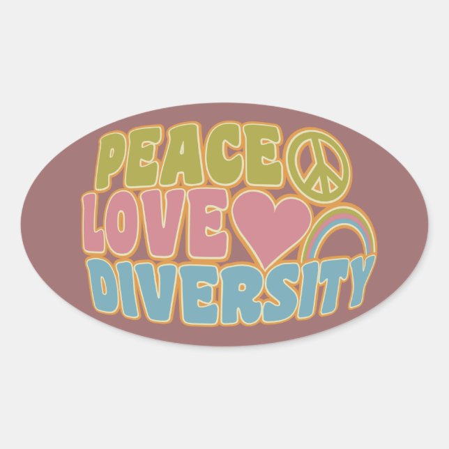 LES autocollants PEACE LOVE DIVERSITY (Devant)
