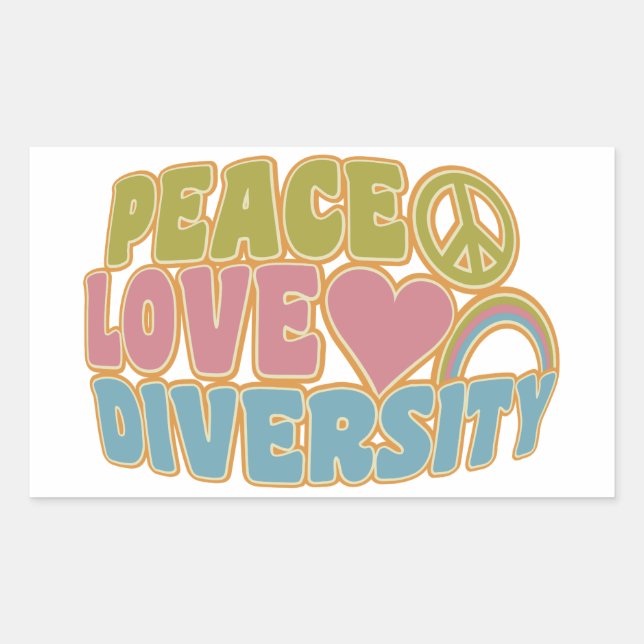 LES autocollants PEACE LOVE DIVERSITY (Devant)