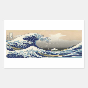Les autocollants rectangulaires de grande vague