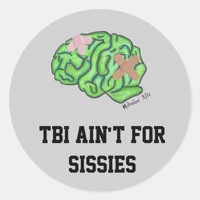 Les autocollants "TBI ain for sissies" (Devant)