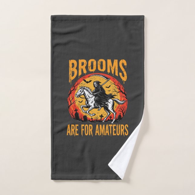 Les balais de cheval de la Faucheuse d'Halloween s (Serviette à main)