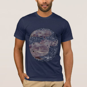 Les baleines grises dans le T-shirt de l'espace -
