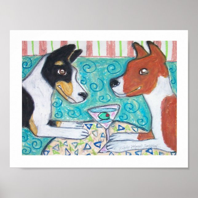 Les Basenjis Ont-Ils Des Martinis ? Poster d'art (Devant)