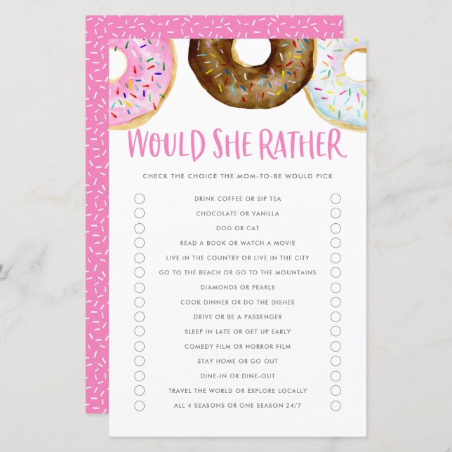 Les beignets roses et chocolatés Plairaient à mama (Devant / Derrière)