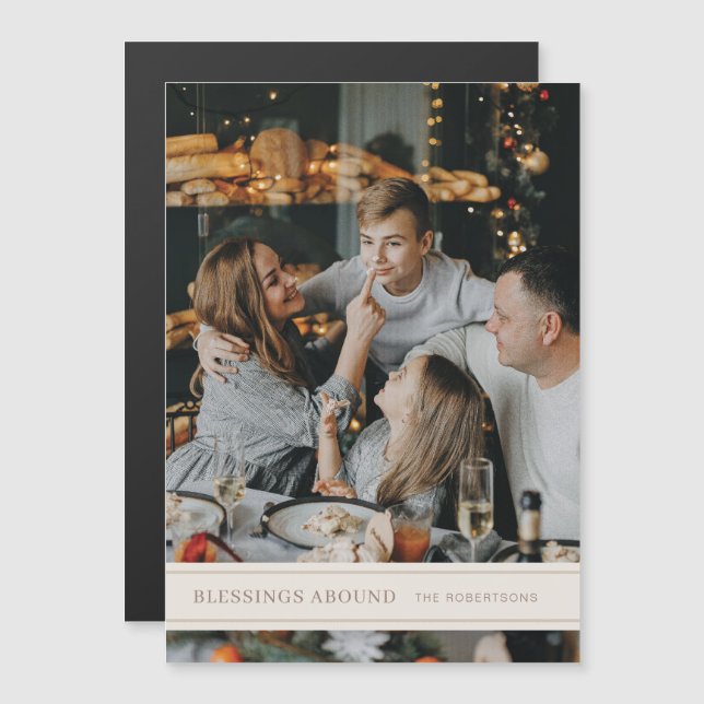 Les Bénédictions Abondent Carte de Noël magnétique (Devant / Derrière)
