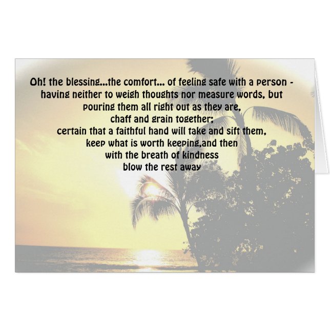 Les bénédictions de la vie sentant en sécurité (Devant horizontal)