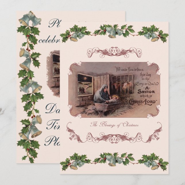 Les Bénédictions de Noël Invitation (Devant / Derrière)