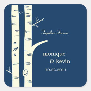 Les bouleaux Favorisent Les Stickers / Enveloppes 