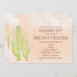 Les cactus d'aquarelle Invitations simples du sud-