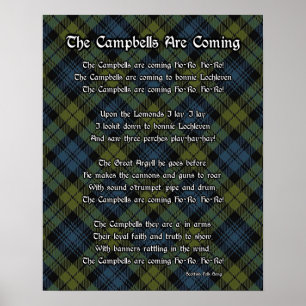 Les Campbells Arrivent Tartan Print Poster