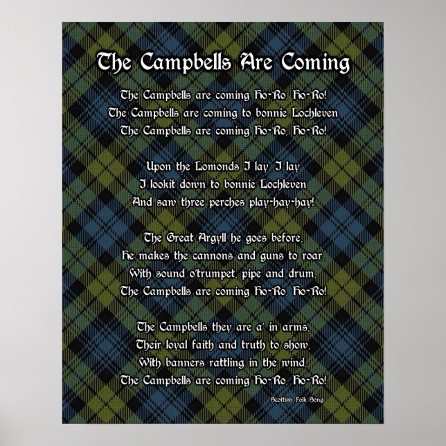 Les Campbells Arrivent Tartan Print Poster (Devant)