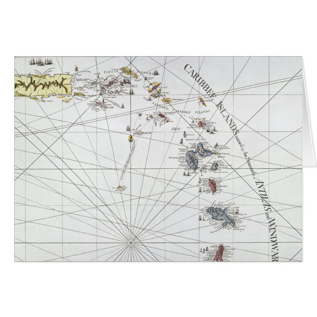 LES CARAÏBE : CARTE, 1775 (Devant horizontal)