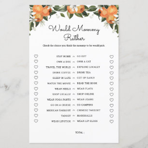 Les Cartes De Jeu De Baby shower De Mommy Plutôt C