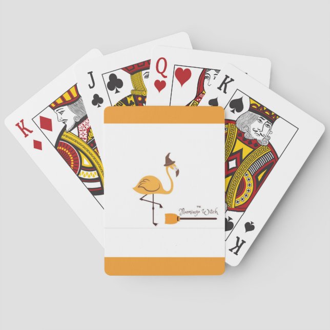 les cartes de jeu magiques de flamant (dos)