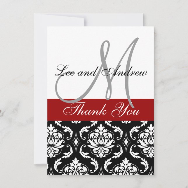 Les cartes de Merci avec le monogramme appelle la (Devant)