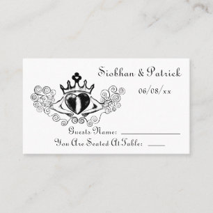 Les Cartes de Placement Claddagh (Noir) (Mariage)