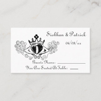 Les Cartes de Placement Claddagh (Noir) (Mariage)