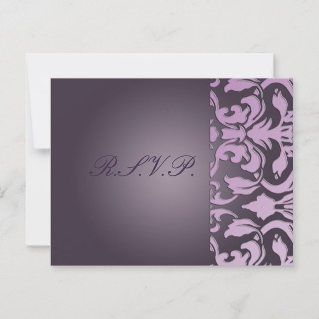 Les cartes Plum Damask/RSVP nécessitent des invita (Devant)