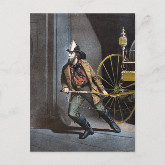 Les cartes postales Vintages American Fireman 1858 (Devant)