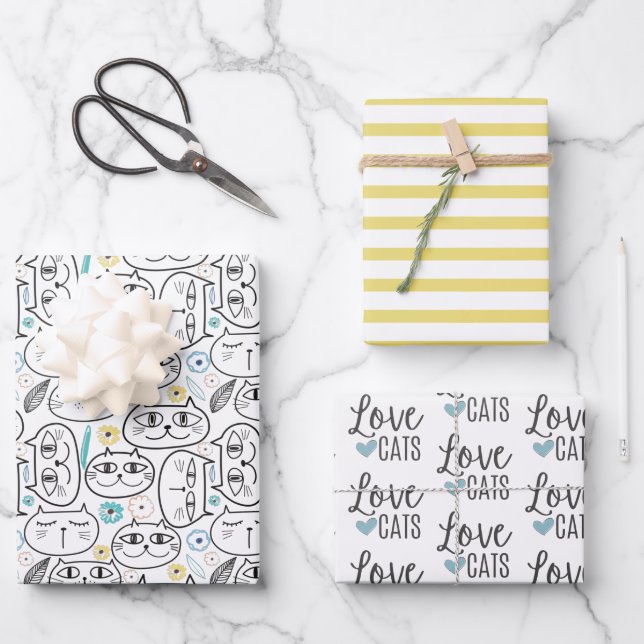 Les chats d'amour enveloppent les feuilles de papi (Recto)