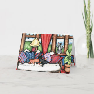 Les Chats Dans La Carte De Voeux Sunroom