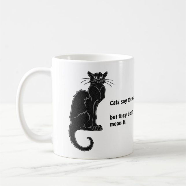 "Les chats disent Meow..." Café Mug (Gauche)