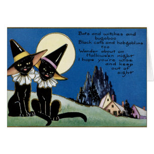Les chats noirs vintages de Halloween ajoutent la