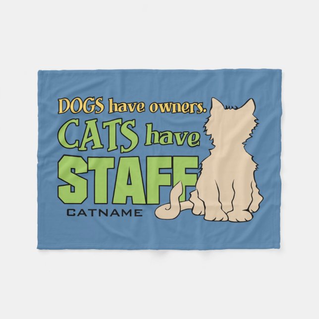 LES CHATS ONT PERSONNEL Couvertures en polaire per (Devant (Horizontal))