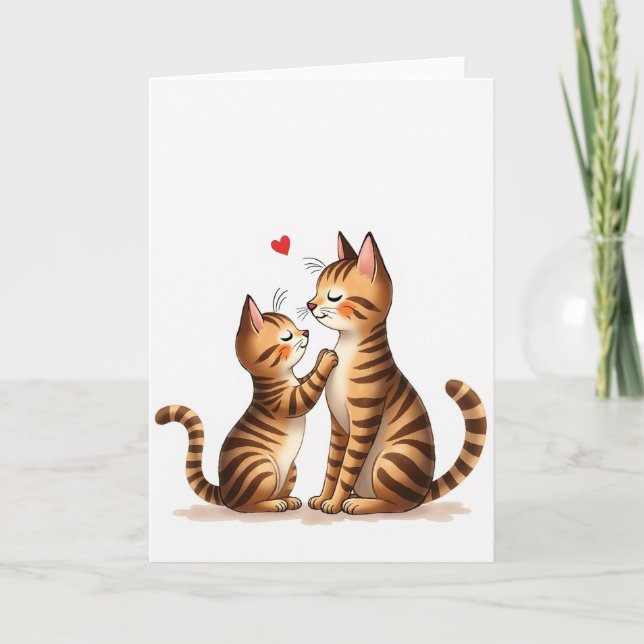 Les chats rayés aiment la carte de la mère (Devant)