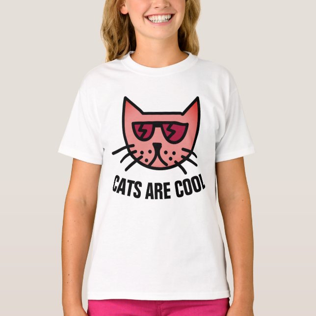 LES CHATS SONT COOL, Drôle Mignonne T-shirts pour  (Devant)