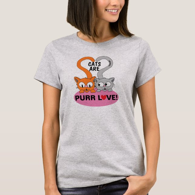 Les chats sont des T-Shirts d'amour qui ronronnent (Devant)