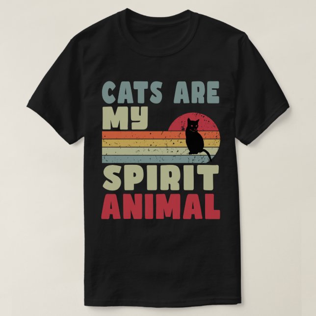 Les chats sont mon esprit animal T-shirt (Design devant)