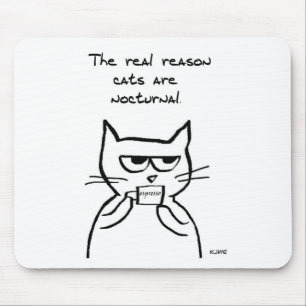 Les chats sont toute la nuit - tapis de souris