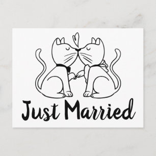 Les chats viennent de se marier Faire-part de mari