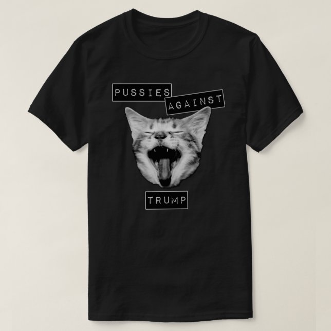Les chattes contre Trump Grey Fitting T-Shirt (Design devant)