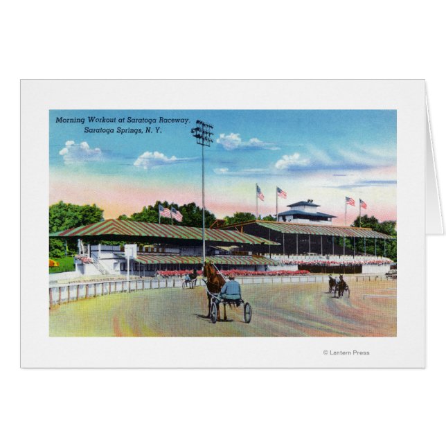 Les chevaux s'entraîner le matin sur la piste (Devant horizontal)